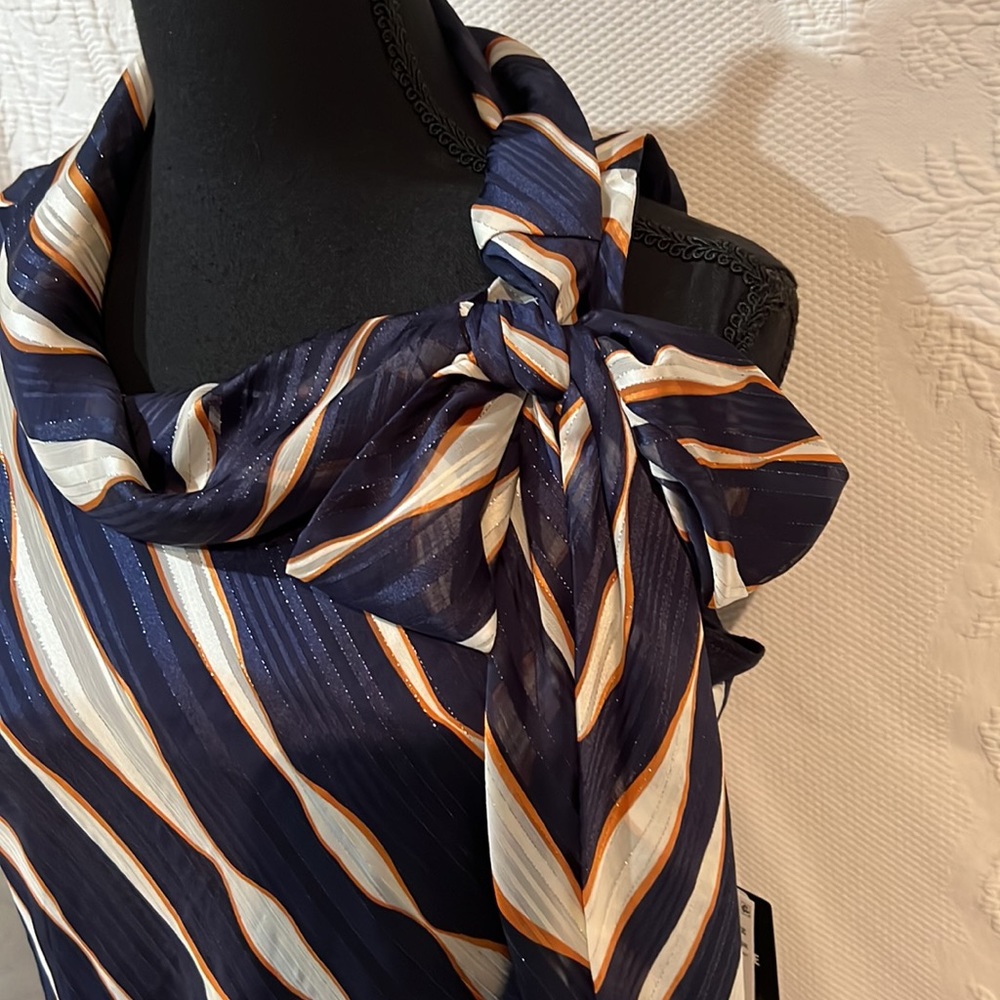 Signature by Robbie Bee navy/rust sleeveless dress, size 12, NWT - Picture 5 of 16